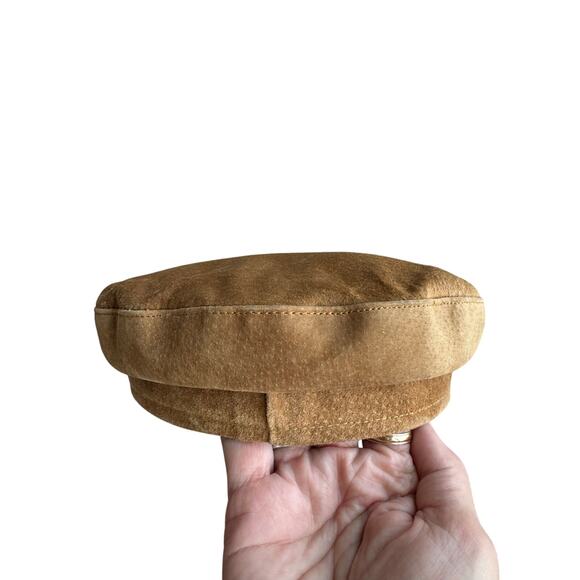 Vintage Leather Suede Beret Newsboy Gatsby Hat from Olive Qique Made in USA EUC - Picture 6 of 10